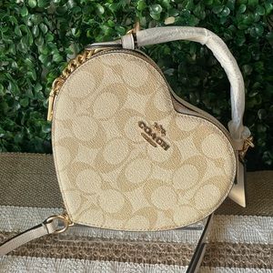 Coach Heart Monogram Top Handle Crossbody Bag